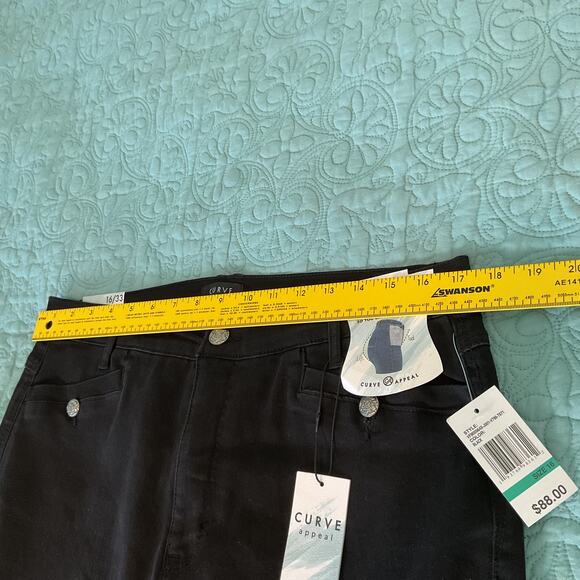 Curve Appeal Womens High Rise Flare Denim Jeans Black Size 16 New With Tag - Picture 13 of 16